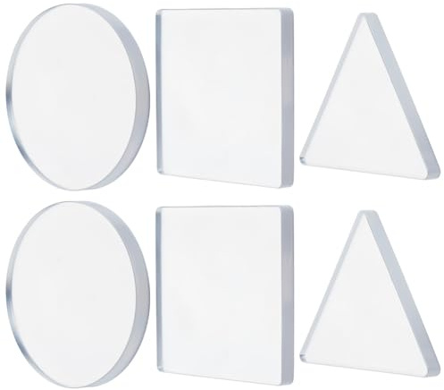 nbeads 6 Stück Monotypie Druckplatten, 7.5cm/2.95 Zoll Gel Druckplatten Transparent Rund Dreieckig Quadratisch Druckzubehör Für Kunst Kartenherstellung Scrapbooking Und Kunsthandwerk