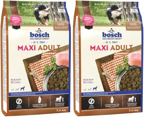 Bosch HPC Maxi Adult | Hundetrockenfutter für ausgewachsene Hunde großer Rassen (ab 25 kg) | 1 x 3 kg (Packung mit 2)
