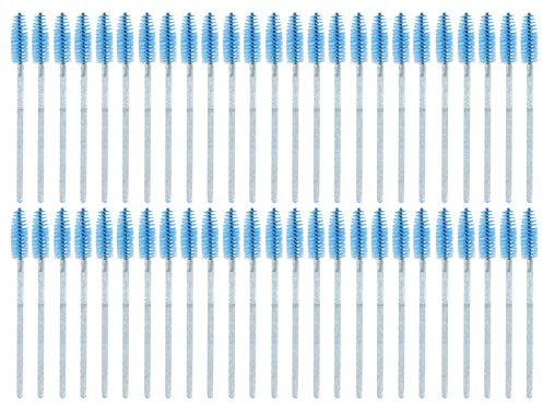 Pennelli per Ciglia, 50 pcs Scovolini Mascara Monouso, Pettinino per Ciglia Laminazione Ciglia Accessori Scovolini, kit di strumenti di bellezza per il trucco, dettagli per sopracciglia (Blu)