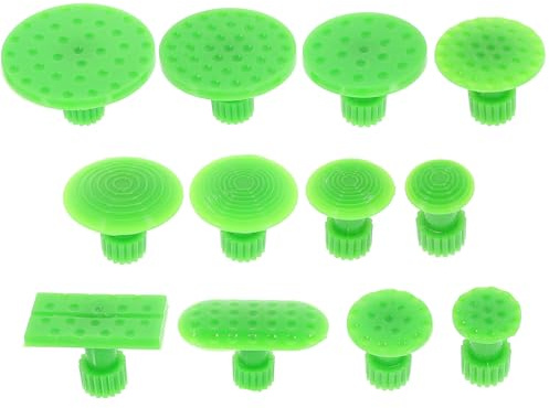Toyvian Kit 12 Pezzi Tirabolli per Auto in Abs Verde, Facile da Usare per Riparazione Ammaccature, Strumenti per Carrozzeria Ventosa, per Riparazioni Auto Rapide