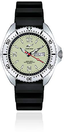 CHRIS BENZ ONE Man 200M Taucheruhr mit Kautschukband, Signalbojengelb