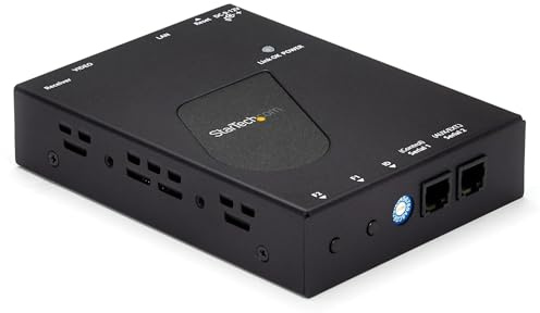 StarTech HDMI Over IP Gigabit Receiver, 1080p, Cat6, EDID (ST12MHDLANRX) | For ST12MHDLAN kit, Gigabit LAN Ethernet, Output to over 100 displays, Stereo audio, Mounting hardware