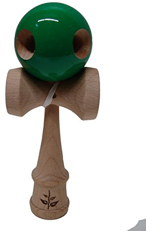Kendama verde de 5 hoyos