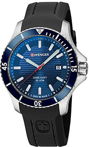 WENGER seaforce Herren Uhr analog Quarzwerk mit Silikon Armband 01.0641.119