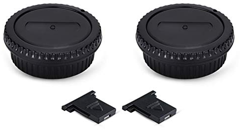 2 Pack EF EF-S Mount Body Cap Cover & Rear Lens Cap for Canon EOS 90D 80D 77D 70D 60D 5D Mark III IV 6D 7D Mark II 1DX 4000D 2000D 1300D 1200D 850D 800D 760D 750D 700D 650D 600D 250D 200D 100D & More