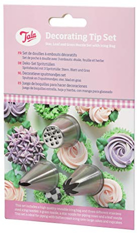 Tala Icing Bag Set with Star, Leaf and Grass Nozzles