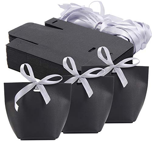 Allbusky 50 Stück Kraftpapier Süßigkeiten-Boxen, süße Hochzeits-Gastgeschenkboxen, DIY-Party-Geschenktüten, kreative Papier-Leckerli-Boxen