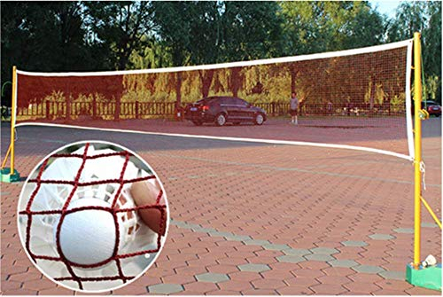 LONTG Badminton Netz Tragbares Federballnetz Standard Badminton-Trainingsnetz Faltbares Tennisnetz Volleyballnetz Professioneller Training Square Mesh für Outdoor Indoor Sport Wettbewerb 6.1 x 0.76 m