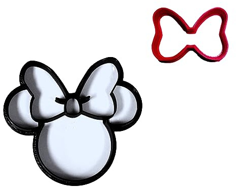 MINNIE MOUSE AND HER BOW CARTOON CHARACTER SET OF 2 SPECIAL OCCASION COOKIE CUTTERS 3D PRINTED MADE IN USA PR1539