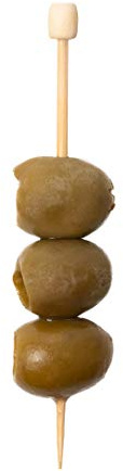 3.5 Inch Cocktail Picks, 100 Disposable Appetizer Skewers - Cylinder Top, Sturdy, Natural Bamboo Decorative Toothpicks, For Barbeques, Parties, Or Buffets