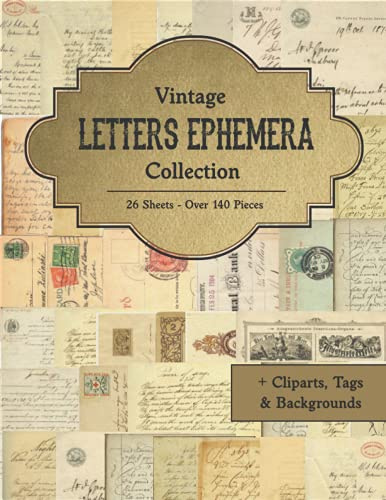 Vintage Letters Ephemera Collection: One-Sided Decorative Paper for Junk Journaling & Scrapbooking - Handwritten Telegrams, Receipts and more