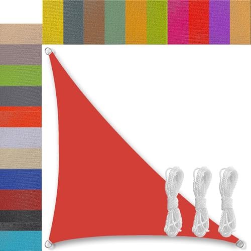 vela ombreggiante triangolare 4x4x5.7m per esterno impermeabile piccola Varie Dimensioni telo parasole per esterni esterno giardino bordo balconi patio Rosso