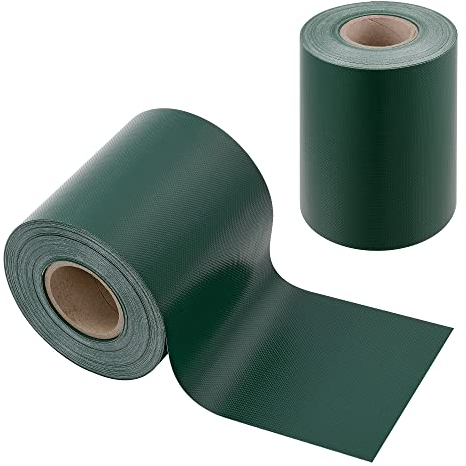 [en.casa] Cinta Ocultación Valla Jesteburg Rollo de Lámina para Valla Resistente a Rayos UVA para Balcón Terraza Fácil de Instalar PVC 19x35m / 6,65 m² - Musgo Verde