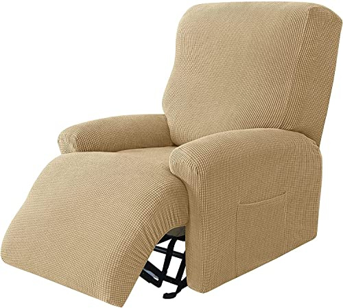 Ruhesessel Bezüge, Stretch Relaxsessel Bezug, 4-Teilig Elastischer Antirutsch Husse Sesselbezug, Überzug für Fernsehsessel, Abnehmbar und Waschbar (Color: #12)