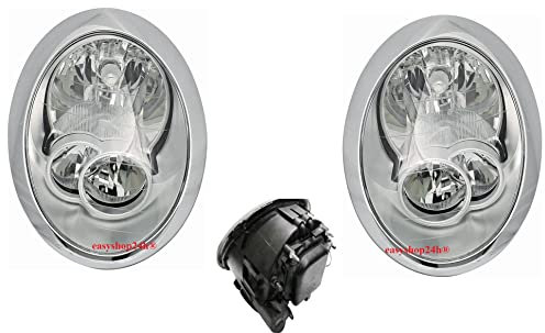 EASYSHOP24H Set Fari Proiettori Anteriori Destro e Sinistro per Mini One Cooper R50 R51 R52 R53 2004-2006 H7