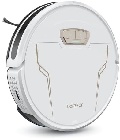Aspirateur Robot, Robot Aspirateur Laveur avec Boost Auto pour Tapis, 7.6cm Aspirateur Ultra Mince Compact pour Poils d'animaux, Contrôle Intelligent par App