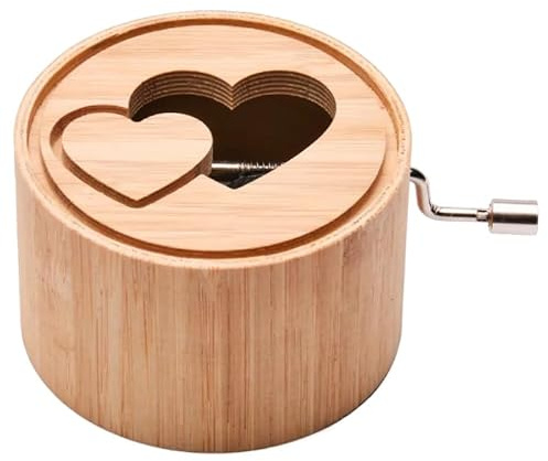 Spieluhr aus Bambus mit der Melodie: Jesus bleibet meine Freude von J. S. Bach - music box von Kurbelwerk green-line, Love-Edition mit Doppelherz, gerahmt