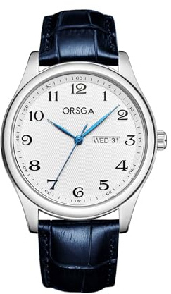 CIVO Uhren Herren Lederarmband Analog - Datum Business Armbanduhr Einfache Casual Wasserdicht Quarz Uhr Blau 40mm Modische Geschenke für Männer