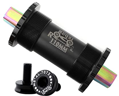 BESPORTBLE Titanlegierung Tretlager Mit Quadratischem Keramiklager 110mm Schwarz Für Faltrad Rennrad Mountainbike