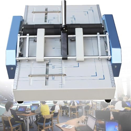 DPQYJPP Grapadora de Libros de Papel eléctrica, máquina de encuadernación automática con grapado Plano, máquina de Carpetas con Puntos para páginas en Color de Carpetas de Tarjetas