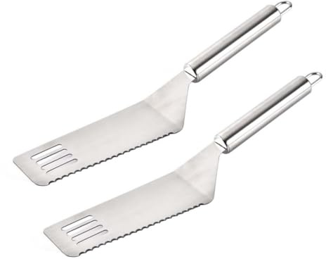KICHOUSE 2pcs Pizza Shovel Multifunctional Baking Spatula with Tooth Design for Cutting Ergonomic Kitchen Tool for Home Baking and Cooking