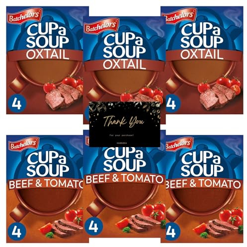 Cup A Soup Bundle with 3 x Oxtail Soup and 3 x Beef & Tomato (6 Packs/24Servings)