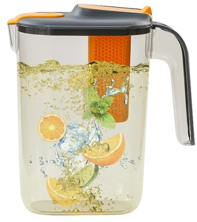 Jarra De Agua Con Infusión 2.6L Para Frigorífico - Plástico, Tapa Para Bebidas Calientes o Frías, Té Helado, Frutas y Jugo