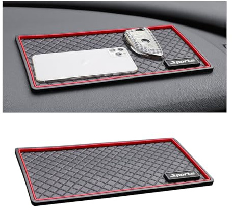 Adunsiaoto Auto Armaturenbrett Anti Rutsch Matten, Handyhalterung Auto Handy Antirutschmatte Autozubehör, Universal Magisches Auto-Pad Für Das Armaturenbrett(Karierte Textur)
