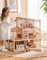 ROBUD Maison de poupée en bois, 3 étages, style bohème, maison de poupée avec 37 accessoires et meubles | Jouets pour enfants à partir de 3 ans et filles