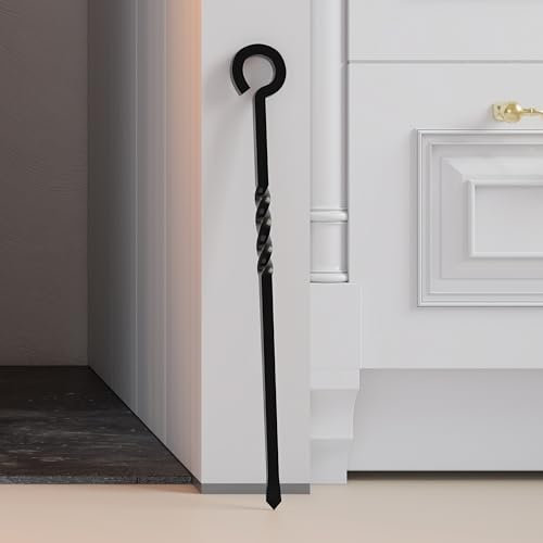 Kingson Attizzatoio nero lungo 40,5 cm per caminetti a legna e caminetti, accessorio elegante e funzionale