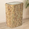 Stepeak Papelera de Cocina Boho, Cubo de Basura 12 Litros con Tapa Abatible, Tacho de Basura y Papelera de Ratán 2 en 1, Tarro de Basura de Baño Pequeño, Cubo de Basura Antiolor Beige