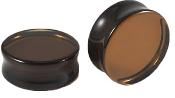 Calefee Flesh Plug 16mm, Flesh Tunnel Glas Single Flared Plug Braun Ohr Piercing für Herren Ohr Expander 2 Stücke