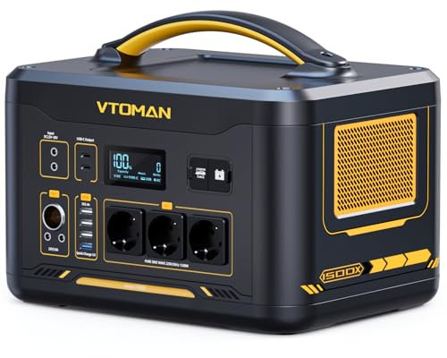 VTOMAN Jump 1500X Station électrique Portable 1500W - 828Wh Generateur Electrique Portable LiFePO4 Batterie Générateur, Dual PD 100W Typ-C Sortie, Capacité Extensible à 2376Wh pour Camping Extérieur