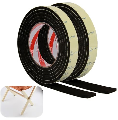 Set di 2 Rotoli di Feltro Adesivo per Protezione Mobili, Design Ultra Sottile e Resistente, Adesione Duratura, cuscinetti in feltro autoadesivi, Ridurre usura e rumore (2m*5mm*20mm)
