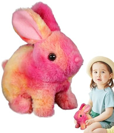 Bunny Genérico Saltar, Juguetes de Conejo para | eléctrico realista - Saltar, sacudir La Nariz, Orejas revolviendo, Los movimientos naturales, Figuras interactivas para Niñas Niños