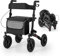 COSTWAY Deambulatore Pieghevole per Anziani in Alluminio, Rollator Regolabile in Altezza con Seduta, Schienale e Freni, Girello per Anziani con Borsetta, Carico Massimo 140 kg (Nero)