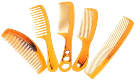 LIFKOME Set Da 5 Pettini Per Donna in Plastica Antistatici Per Chioma Ricci e Bagnati, Pettine Districante e a Denti Larghi Per Hairstyling Professionale e Uso Quotidiano