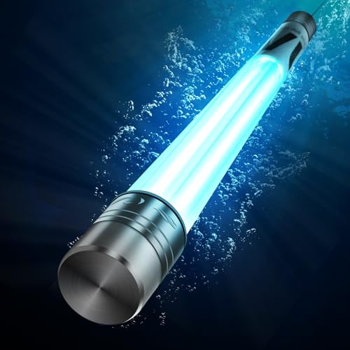 100W Luz UV de acuario para 1000-10000 galones, clarificador de agua UV para estanque de koi, piscina, spa, tanque grande de peces, luz UV de inmersión fría para control de algas en estanques