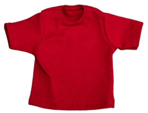 Wmqbjta 1/6 Damen T Shirt Kostüm, Miniaturkleidung, Kurzarm, für 30 cm Große Anziehpuppen, Damen Und Herrenfiguren, Accessoires, Rot