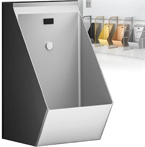 Urinoir mural avec capteur - Système de chasse automatique en acier inoxydable pour toilettes commerciales et publiques