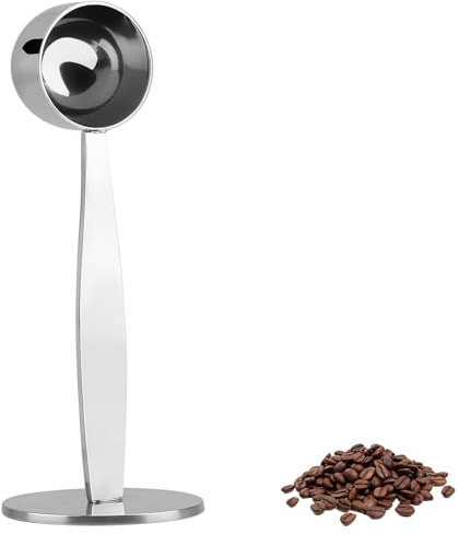 SHSHbuy Coffee Scoops 2 in 1 Stainless Steel Coffee Scoop,Tamper Coffee Measure Tamper Spoon Multi Function Spoon Holder Coffee Tools for Measuring Tamping