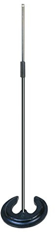 Soundlab/Silver Stackable Microphone Stand With Cast Iron Base Black
