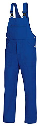 BP Workwear Basic 1413-060-13 Latzhose - Verstellbarer Bund - Kunststoff-Clip-Verschlüsse - Reine Baumwolle - Normale Passform - Größe: 58 - Farbe: königsblau