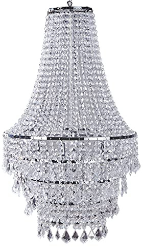 Große XL Design Hängelampe ROYAL Kristall Strass Kronleuchter Lampe Hängeleuchte Lüster klar Acrylglas