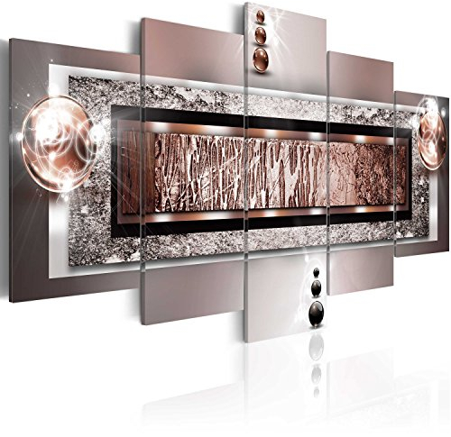 B&D XXL Acrylglasbild Abstrakt 100x50 cm 5 Teilig Wandbild auf Acryl Glasbilder Kunstdruck Moderne Acrylglas Platte Wanddekoration Geschenke Heimdekoration Glasbild Textur Perlen a-C-0032-k-n