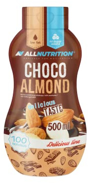 ALLNUTRITION Sweet Sauce - Sauce pour Desserts - Sirops Hypocaloriques - Dessert Nutritionnel - Faible en Calories - Collations Saines - 500 ml - Chocolat aux Amandes