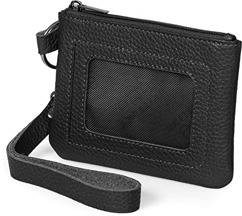 Otto Angelino Portefeuille Minimaliste Anti-RFID pour Homme - Fermeture Rapide - Fin, Porte-Cartes de Crédits en Cuir Italien - Porte-Monnaie à l’Arrière - Accès Rapide aux Cartes (Anthracite)