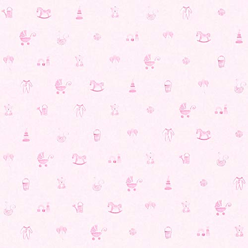 Mustertapete Tapeten mit Muster Tapete Babyzimmer Pink Rosa Vliestapete Pink Rosa | Jetzt Tapeten online bestellen