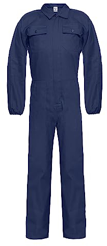 DINOZAVR Ultra Overall Herren Arbeitskleidung - Rallyekombi Overall mit Verstecktem Reißverschluss, Zwei Oberen Taschen, Zwei Fronttaschen, Elastische Bündchen, Elastischer Bund Dunkelblau M