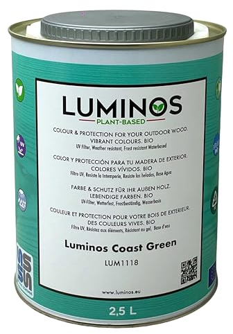 Luminos - LUM1118 - COAST GREEN - Lasure Biobased pour bois extérieur à l'eau - Côte Vert 2,5L